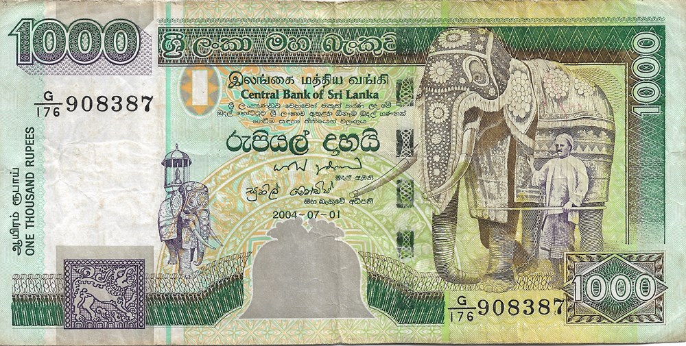 billets asie sri lanka 1 000 roupies
