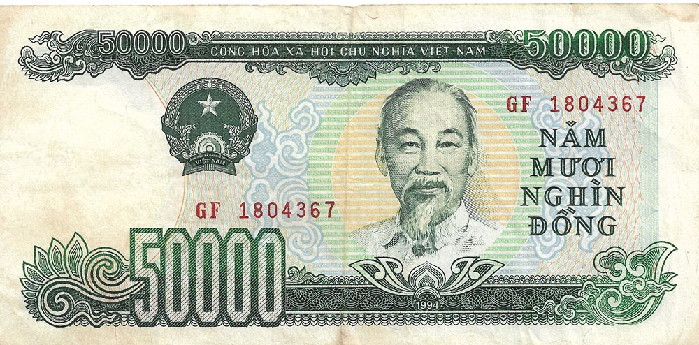 50.000 dong billets asie vietnam 50 000 dong