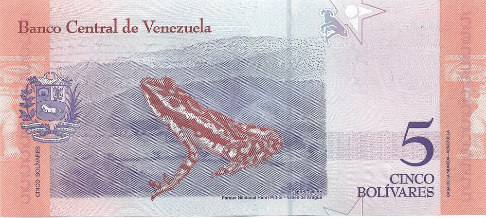 billets amerique du sud venezuela 5 bolivars