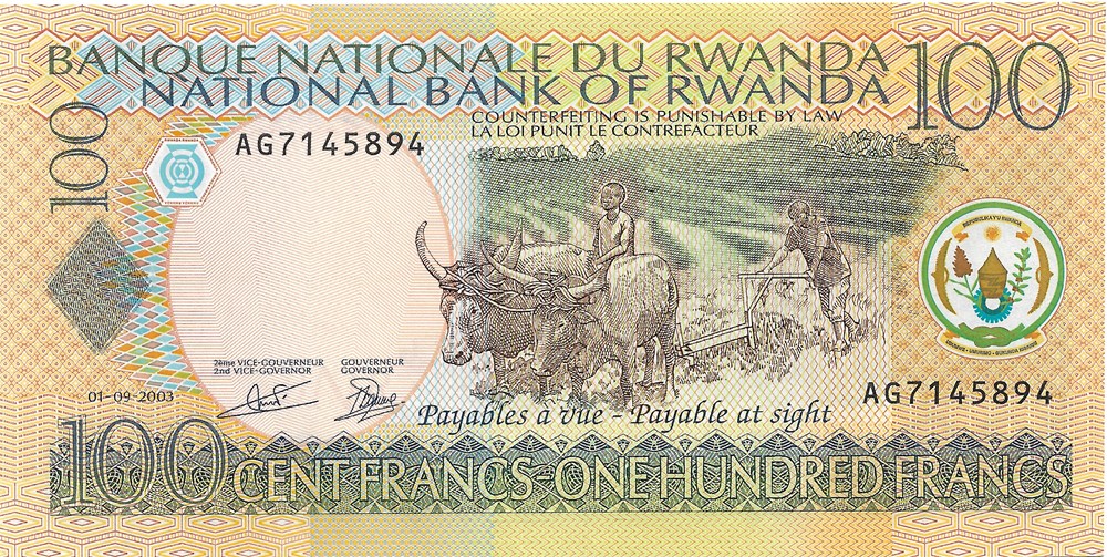 100 francs billets afrique rwanda 100 francs