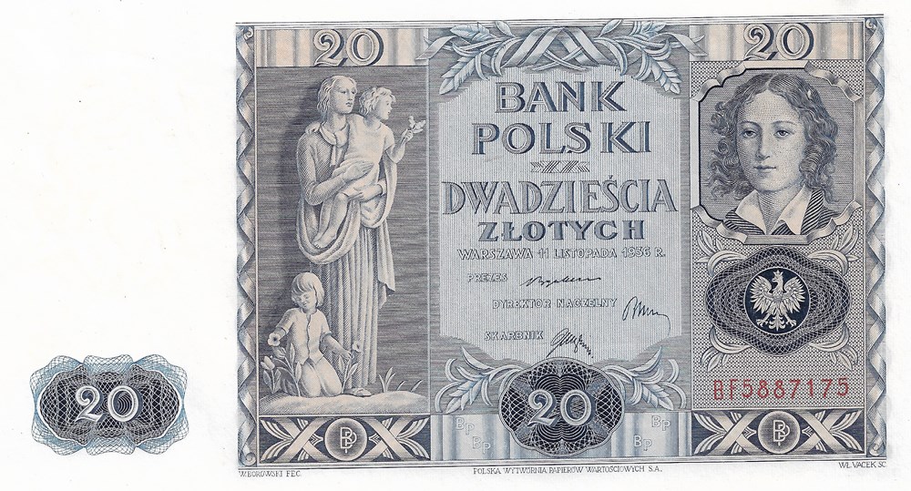 billets europe pologne 20 zloty