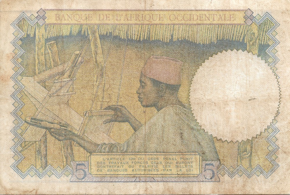 5 francs billets afrique de l ouest 5 francs