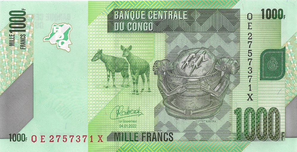 billets afrique republique democratique du congo 1 000 francs