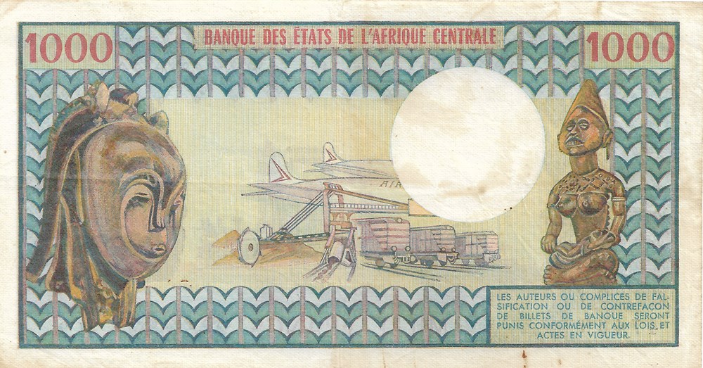 1.000 francs CFA billets afrique gabon 1 000 francs cfa