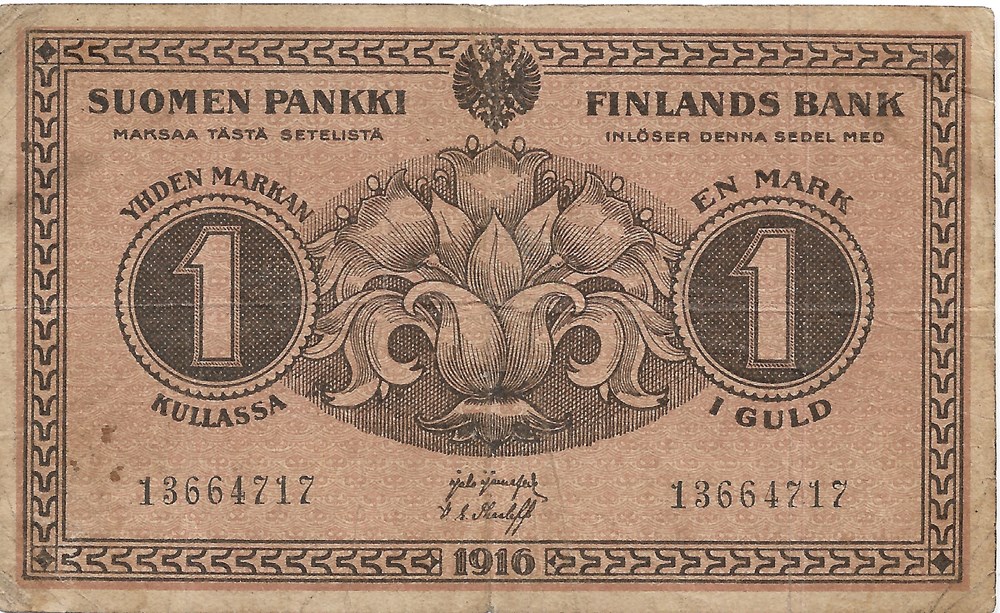 1 mark or billets europe finlande 1 mark or