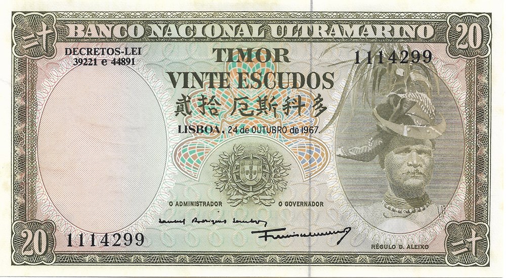 20 escudos billets asie timor oriental 20 escudos