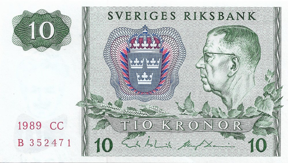 10 couronnes billets europe suede 10 couronnes