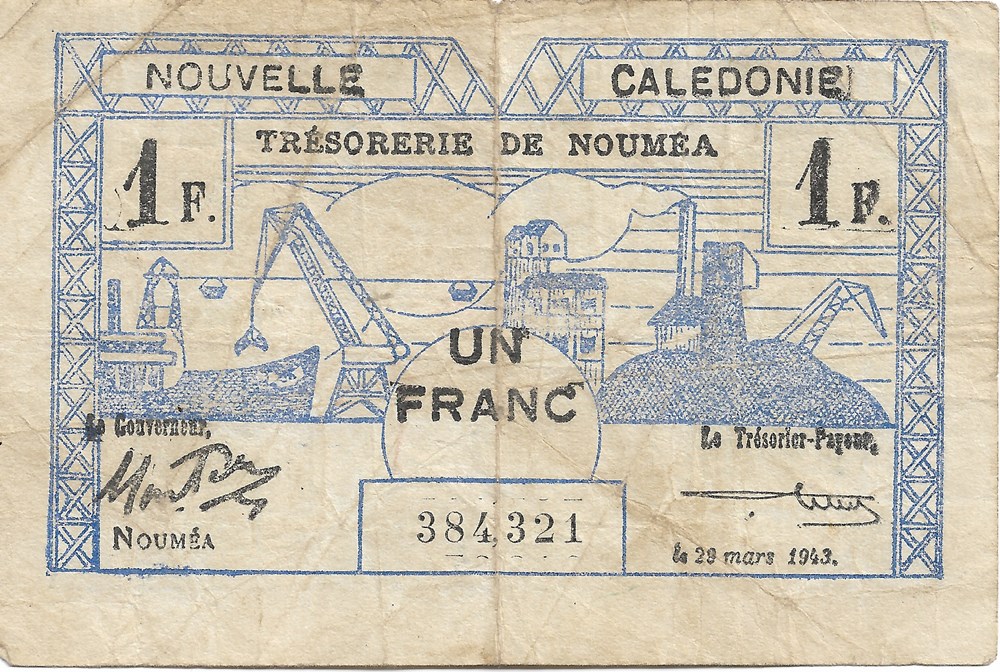 billets oceanie territoires francais du pacifique 1 franc