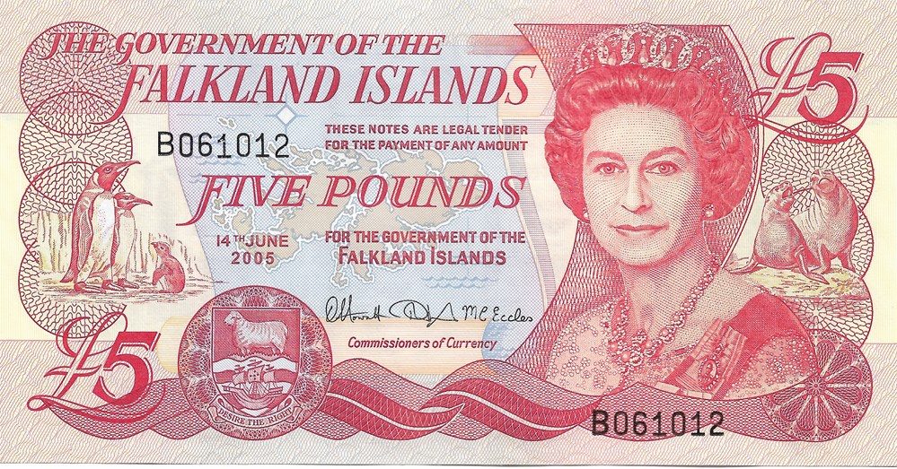 5 livres billets amerique du sud iles falkland 5 livres
