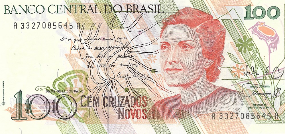 100 cruzados nouveaux billets amerique du sud bresil 100 cruzados nouveaux
