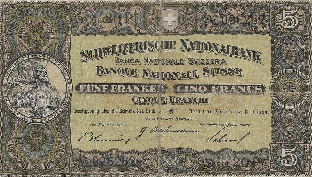 5 francs billets europe suisse 5 francs