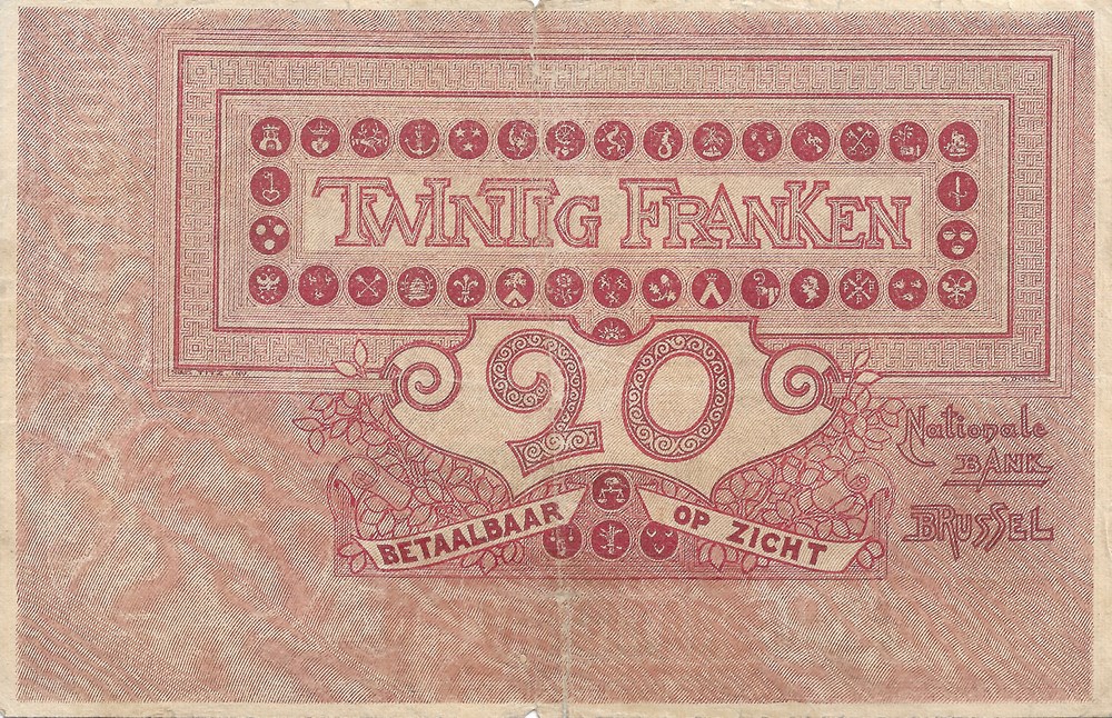 20 francs billets europe belgique 20 francs