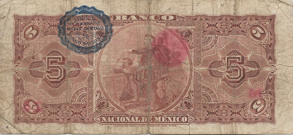 5 pesos billets amerique du nord mexique 5 pesos
