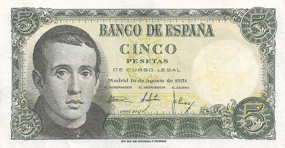 5 pesetas billets europe espagne 5 pesetas