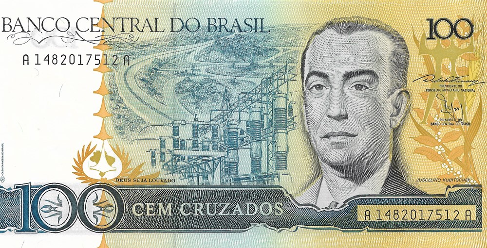 100 cruzados billets amerique du sud bresil 100 cruzados