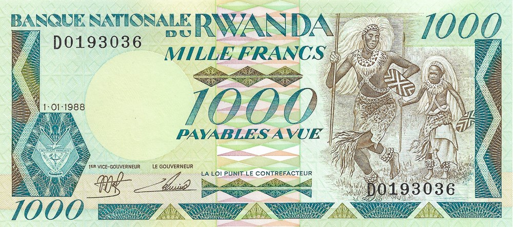 1.000 francs billets afrique rwanda 1 000 francs