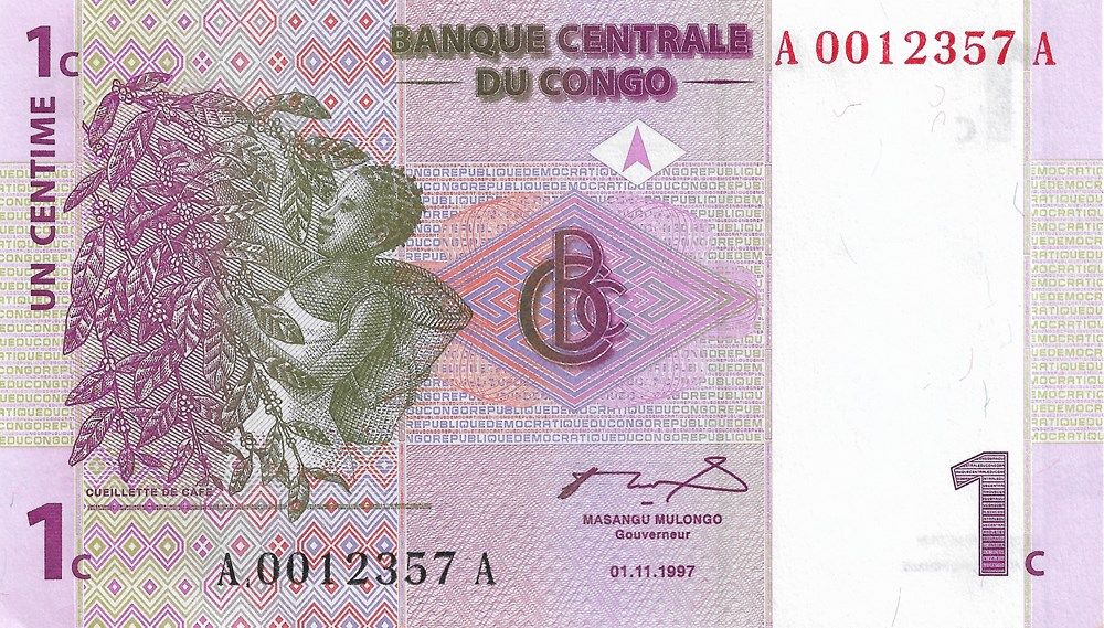 billets afrique republique democratique du congo 1 centime