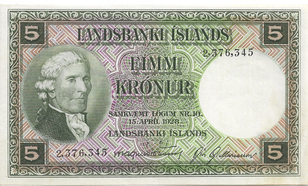 5 couronnes billets europe islande 5 couronnes