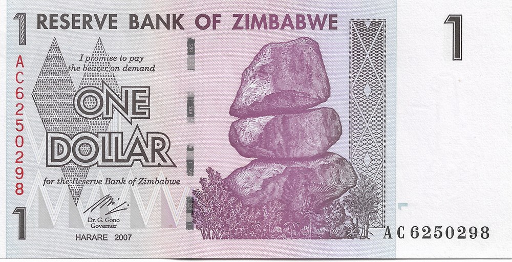 1 dollar billets afrique zimbabwe 1 dollar