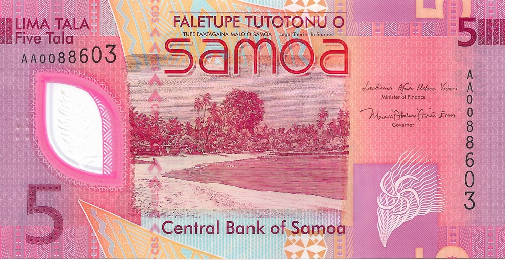 5 tala billets oceanie samoa 5 tala