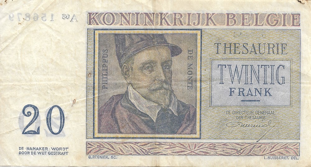 billets europe belgique 20 francs