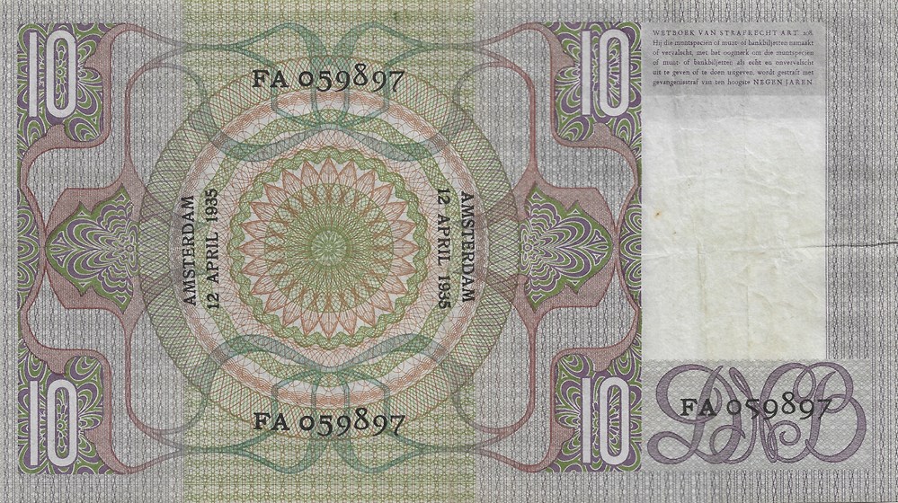 10 florins billets europe pays bas 10 florins