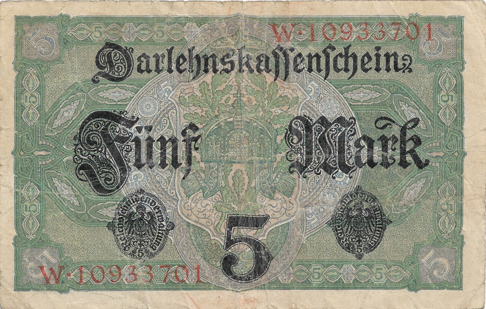 billets europe allemagne 5 marks