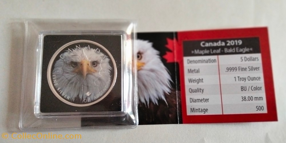 Canadá. 5 Dollars 2019 - Canadian Wildlife - Bald Eagle & Owl - 2 x 1 Oz monedas lingotes y bullion moneda de plata canada 5 dollars 2019 canadian wildlife bald eagle owl 2 x 1 oz