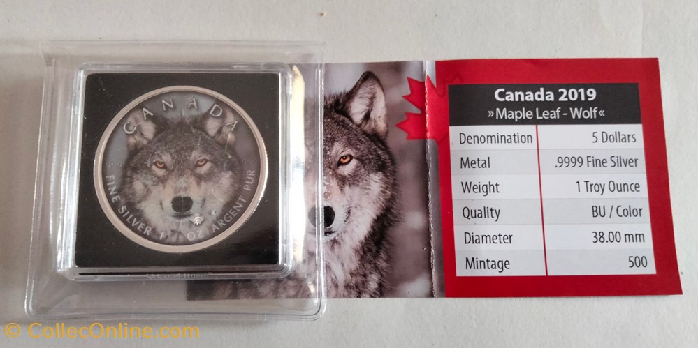 Canadá. 5 Dollars 2019 - Canadian Wildlife - Red Fox & Wolf - 2 x 1 Oz monedas lingotes y bullion moneda de plata canada 5 dollars 2019 canadian wildlife red fox wolf 2 x 1 oz
