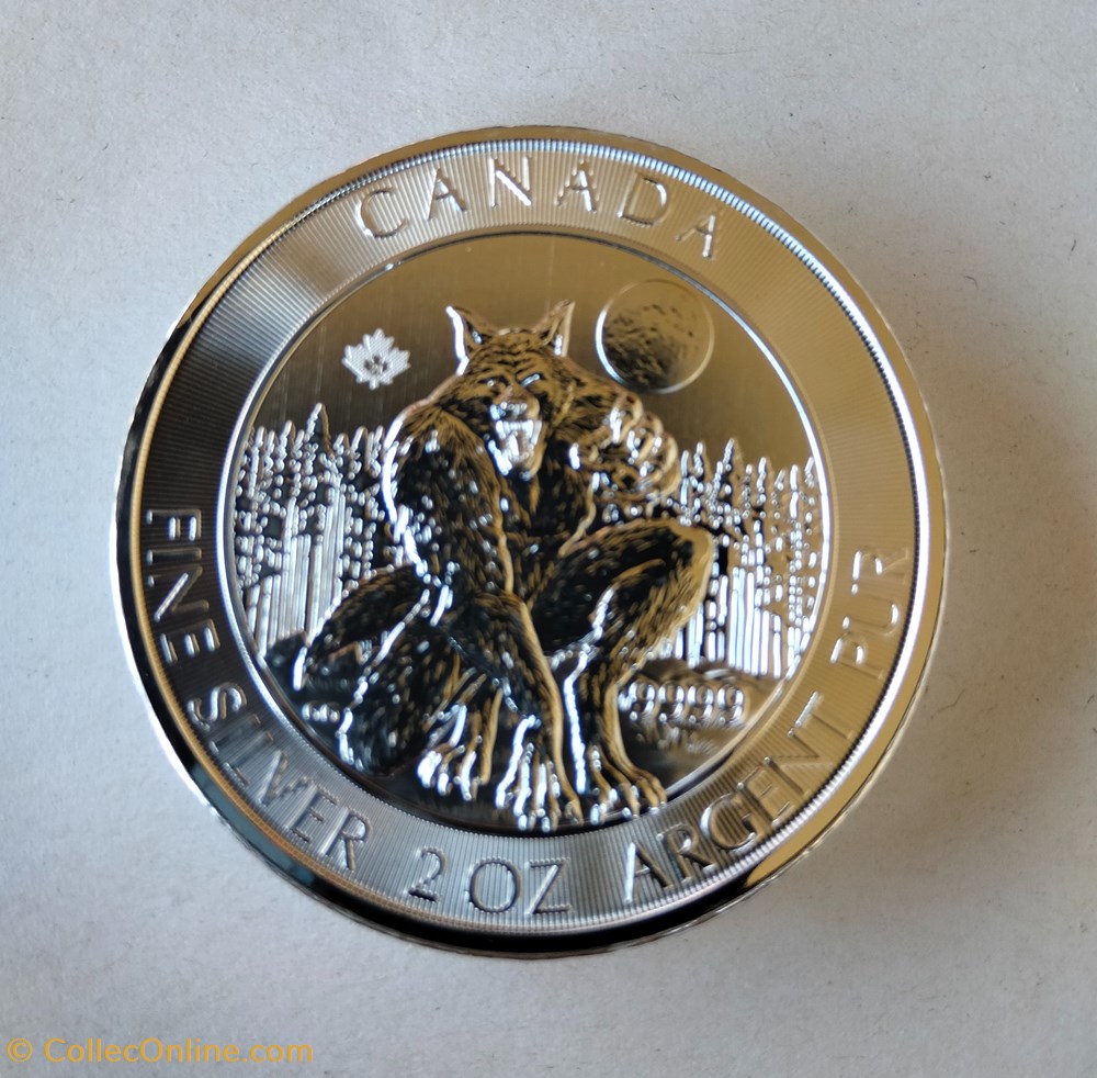Canadá. 10 Dollars 2021 Creatures of the North Werewolf Silver Coin BU - 2 oz monedas lingotes y bullion moneda de plata canada 10 dollars 2021 creatures of the north werewolf silver coin bu 2 oz