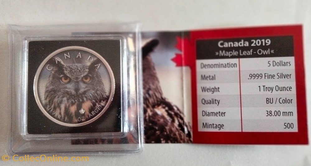 Canadá. 5 Dollars 2019 - Canadian Wildlife - Bald Eagle & Owl - 2 x 1 Oz monedas lingotes y bullion moneda de plata canada 5 dollars 2019 canadian wildlife bald eagle owl 2 x 1 oz