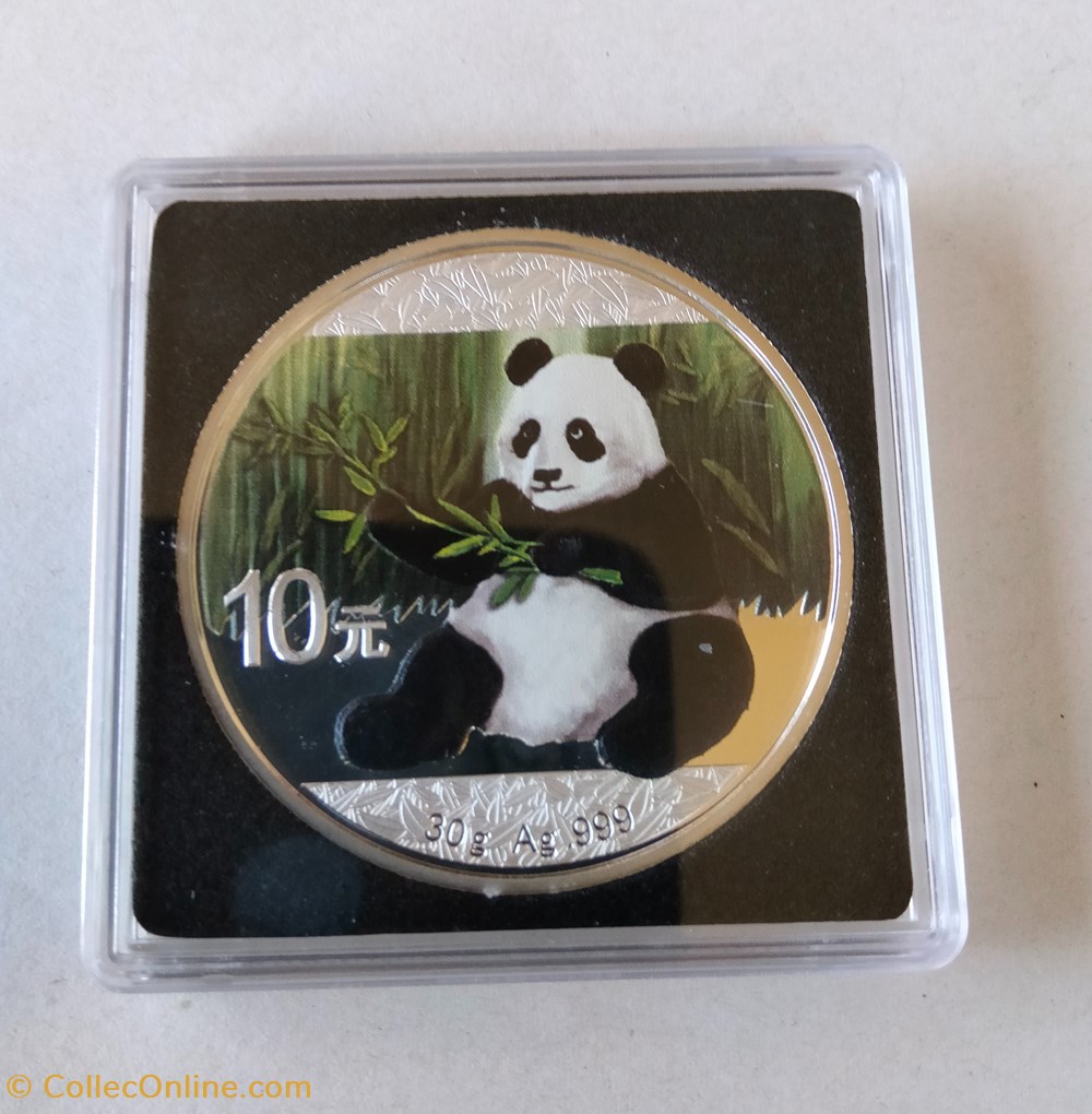 China. 10 Yuan 2017 Panda - Colored- 30 gr monedas lingotes bullion moneda de plata china 10 yuan 2017 panda colored 30 gr