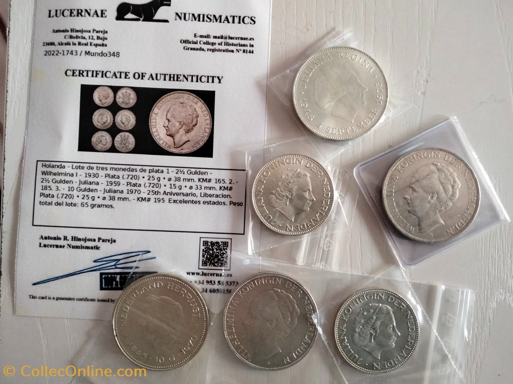Países Bajos. 2 1/2 Gulden / 10 gulden 1930/1973 (6 stuks) monedas lingotes y bullion moneda plata paises bajos 2 1 2 gulden 10 gulden 1930 1973 6 stuks