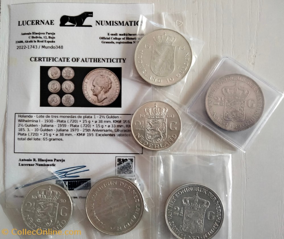 Países Bajos. 2 1/2 Gulden / 10 gulden 1930/1973 (6 stuks) monedas lingotes y bullion moneda plata paises bajos 2 1 2 gulden 10 gulden 1930 1973 6 stuks