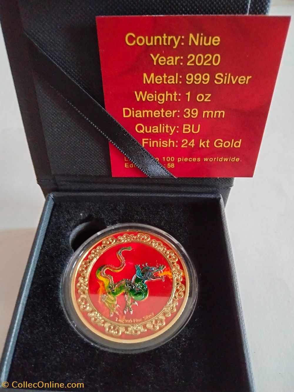 Niue. 2 Dollars 2020 Celestial Animals The Yellow Burning Snake Gold Gilded Colorized- 1 oz monedas lingotes bullion moneda plata niue 2 dollars 2020 celestial animals the yellow burning snake gold gilded colorized 1 oz