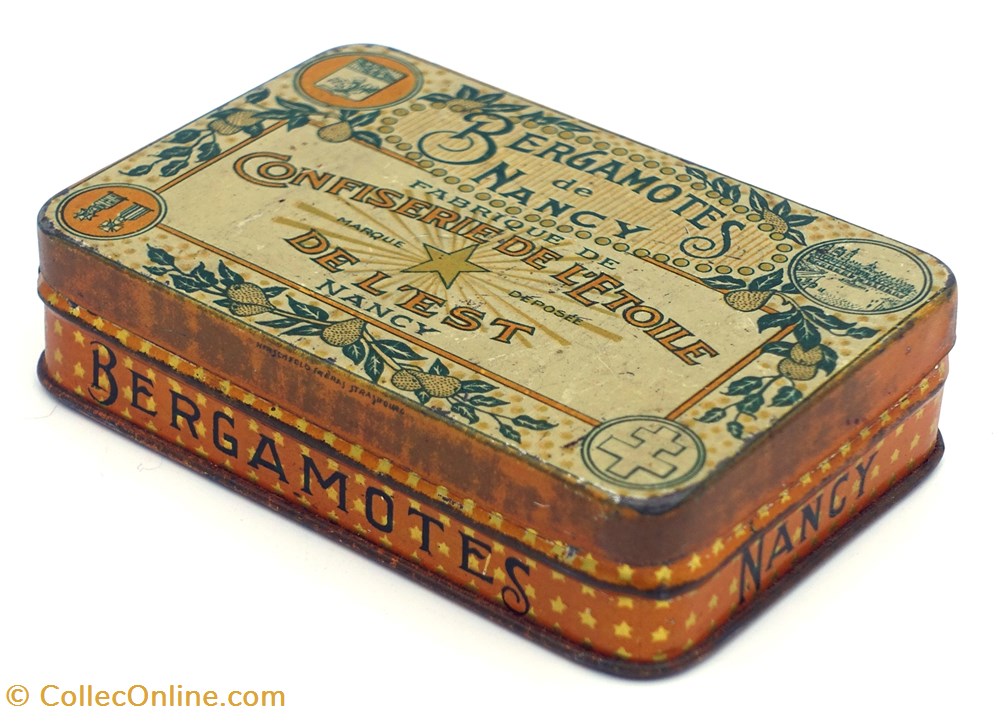 objets publicitaires boites lithographiees bergamotes de nancy