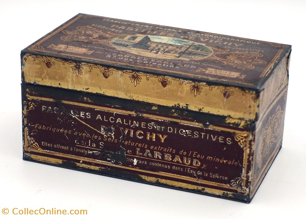 objets publicitaires boites lithographiees pastilles de vichy