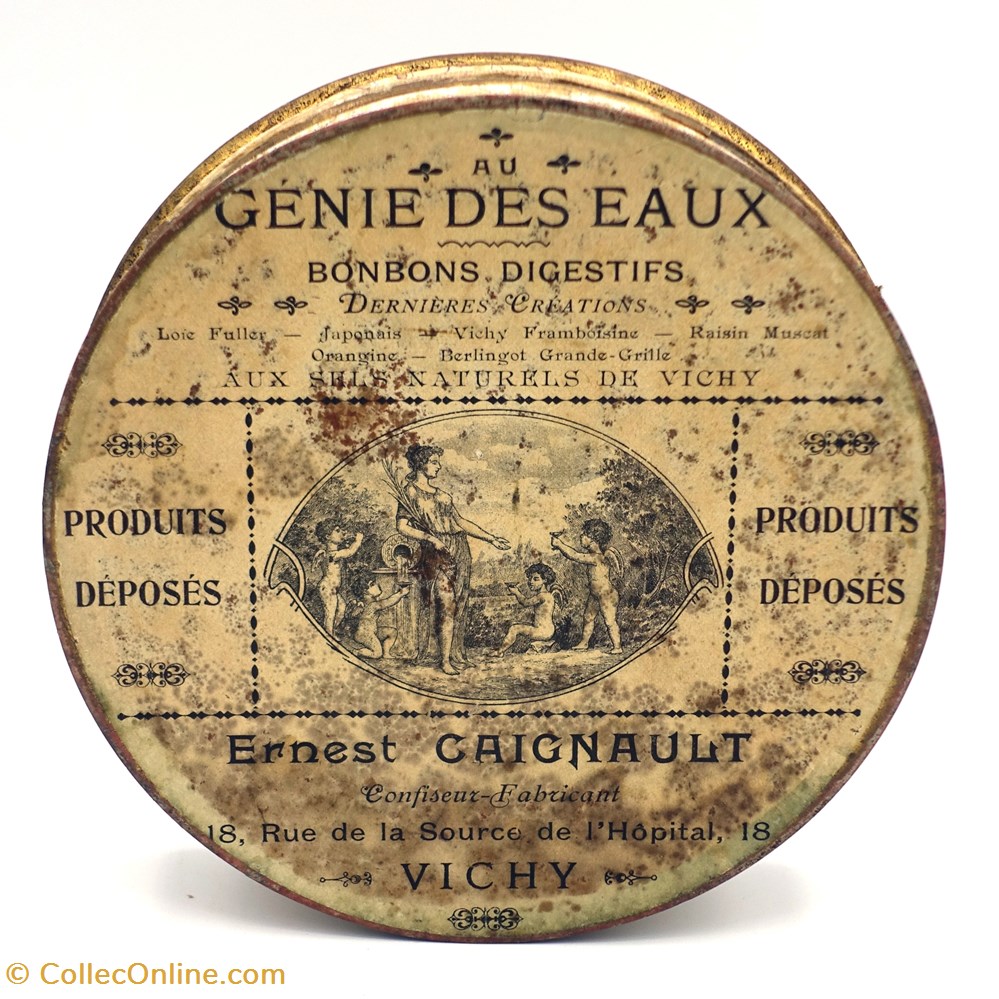 Sucres d'Orge de Vichy objets publicitaires boites lithographiees sucres orge de vichy