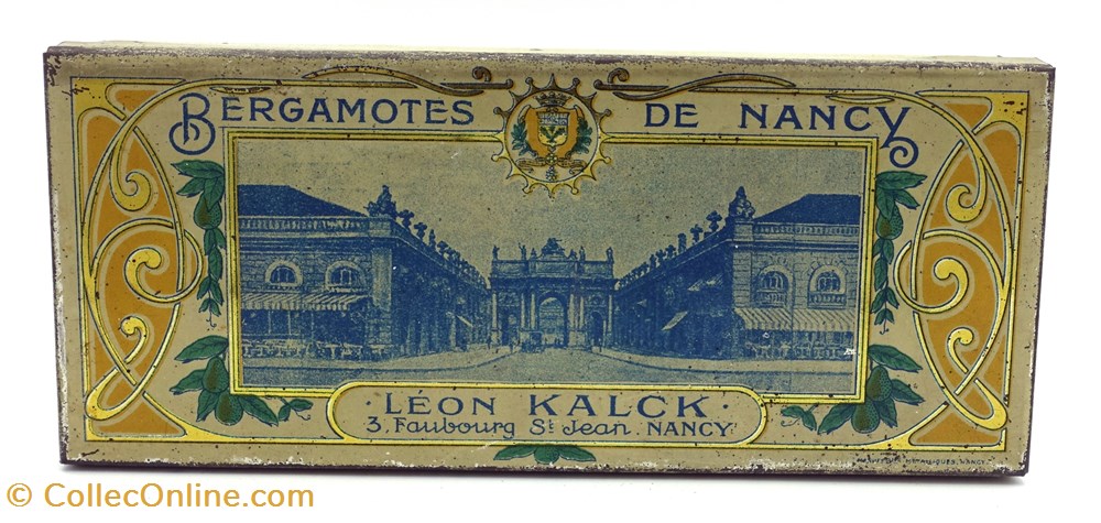Bergamotes de Nancy objets publicitaires boites lithographiees bergamotes de nancy