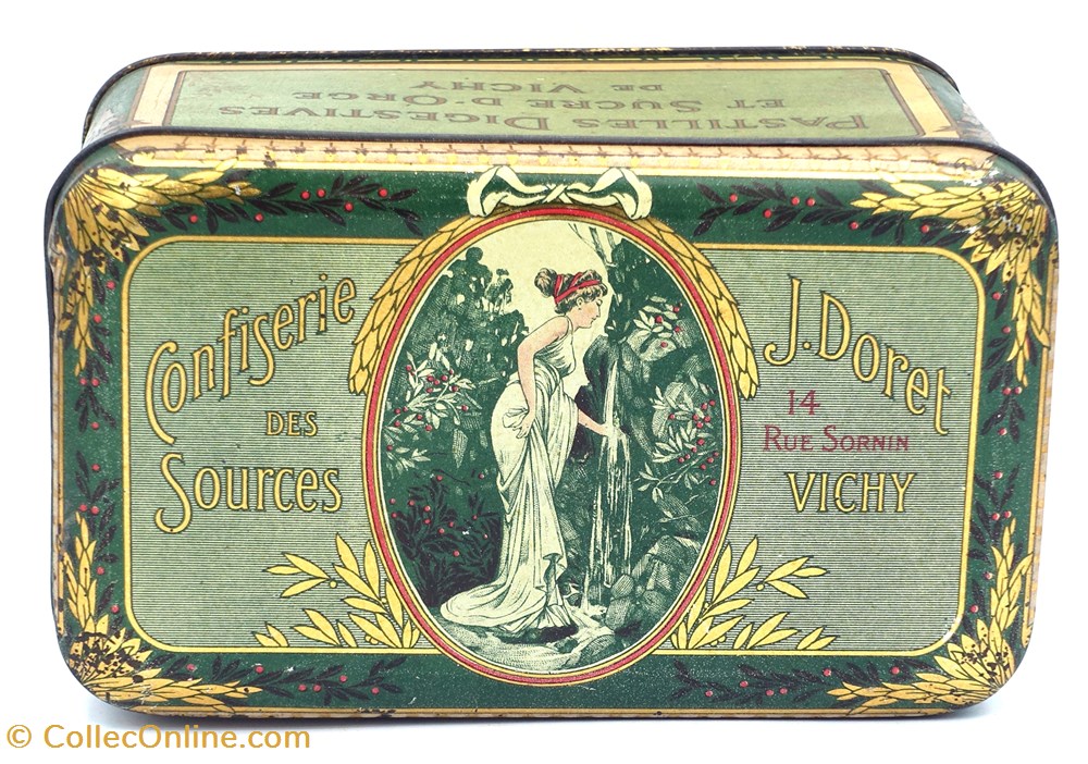 objets publicitaires boites lithographiees pastilles de vichy