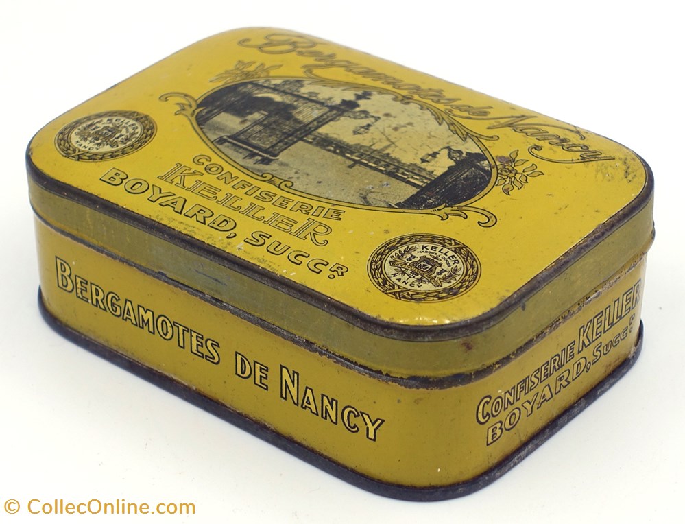Bergamotes de Nancy objets publicitaires boites lithographiees bergamotes de nancy
