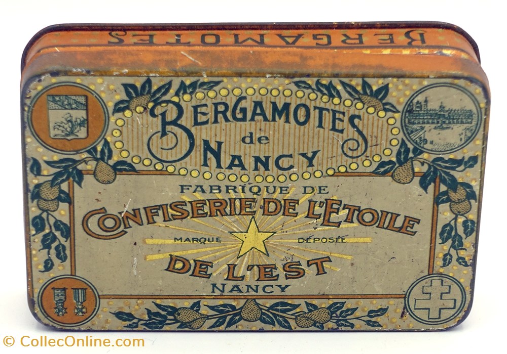 objets publicitaires boites lithographiees bergamotes de nancy
