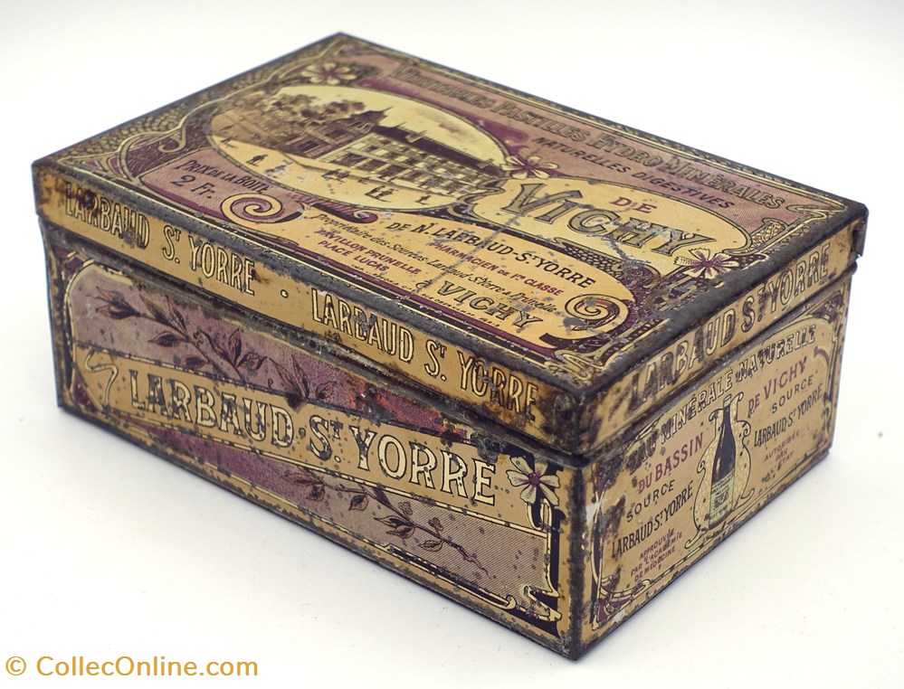 Pastilles de Vichy objets publicitaires boites lithographiees pastilles de vichy