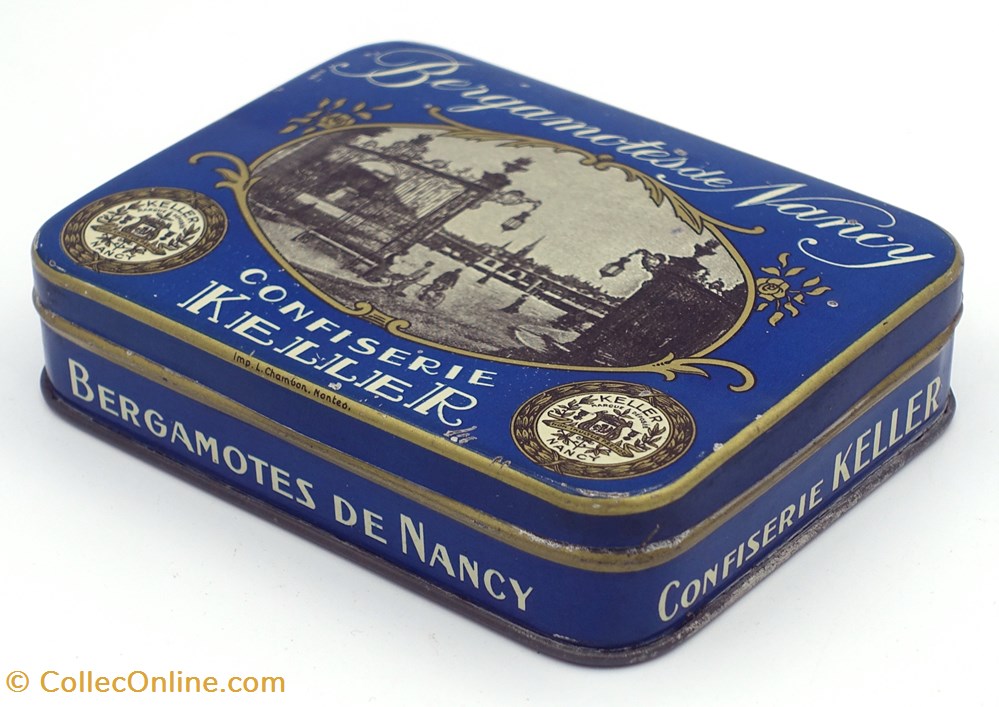 Bergamotes de Nancy objets publicitaires boites lithographiees bergamotes de nancy