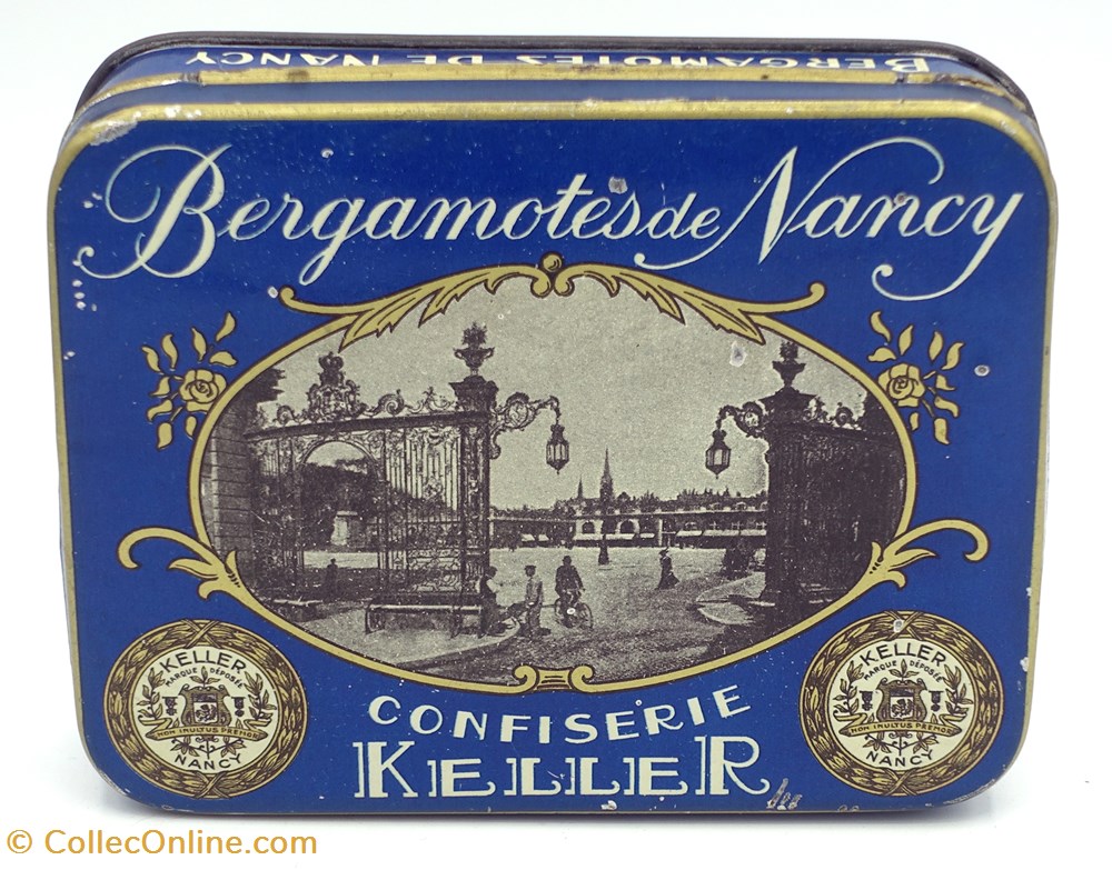 Bergamotes de Nancy objets publicitaires boites lithographiees bergamotes de nancy