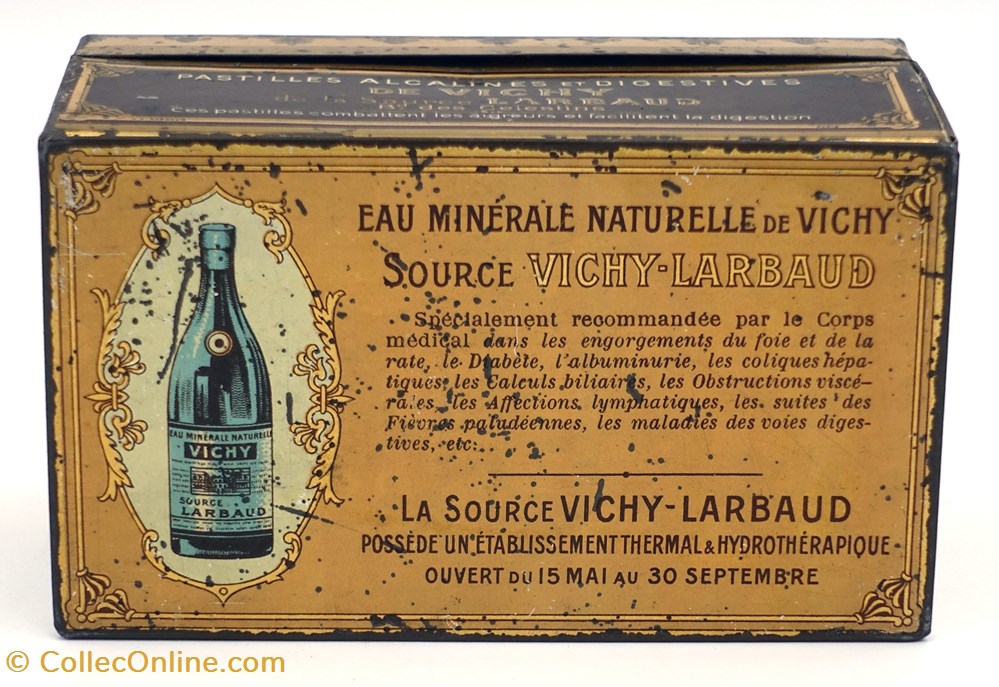 Pastilles de Vichy 2 objets publicitaires boites lithographiees pastilles de vichy