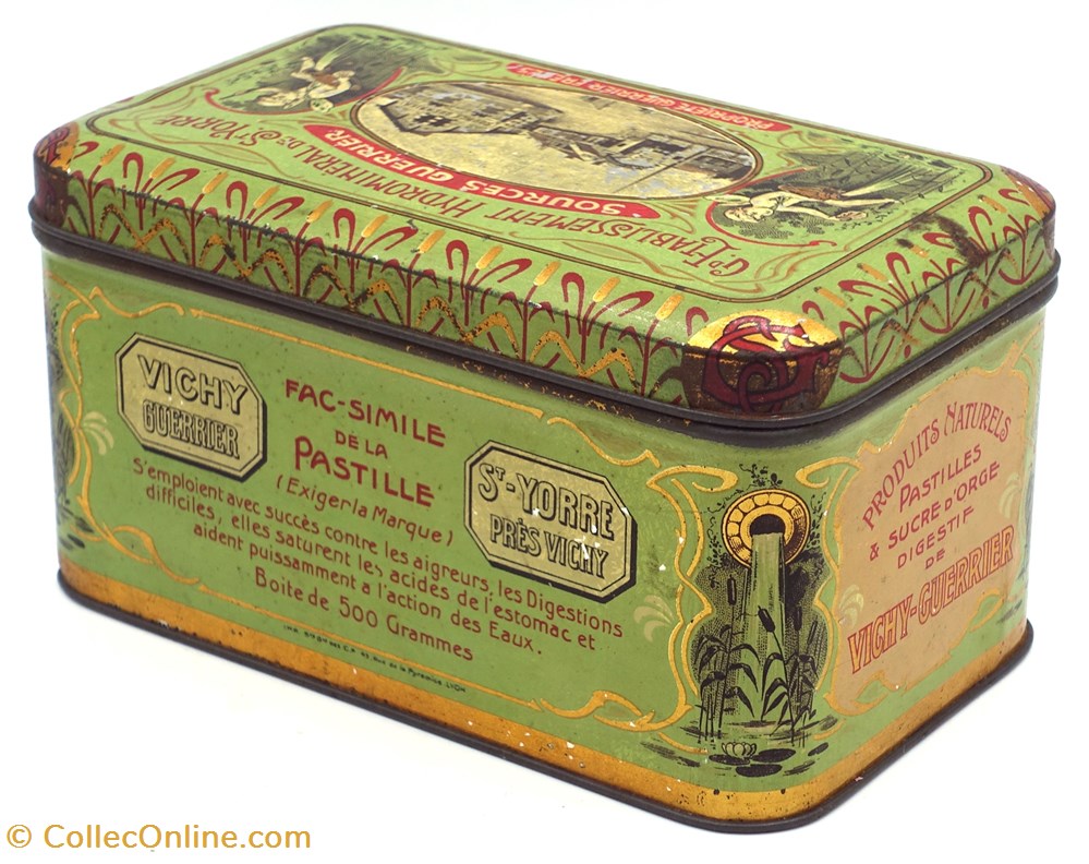 objets publicitaires boites lithographiees pastilles de vichy