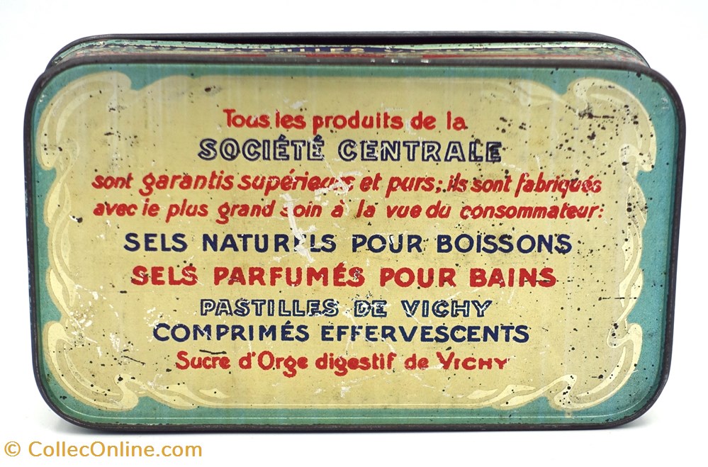 objets publicitaires boites lithographiees pastilles de vichy