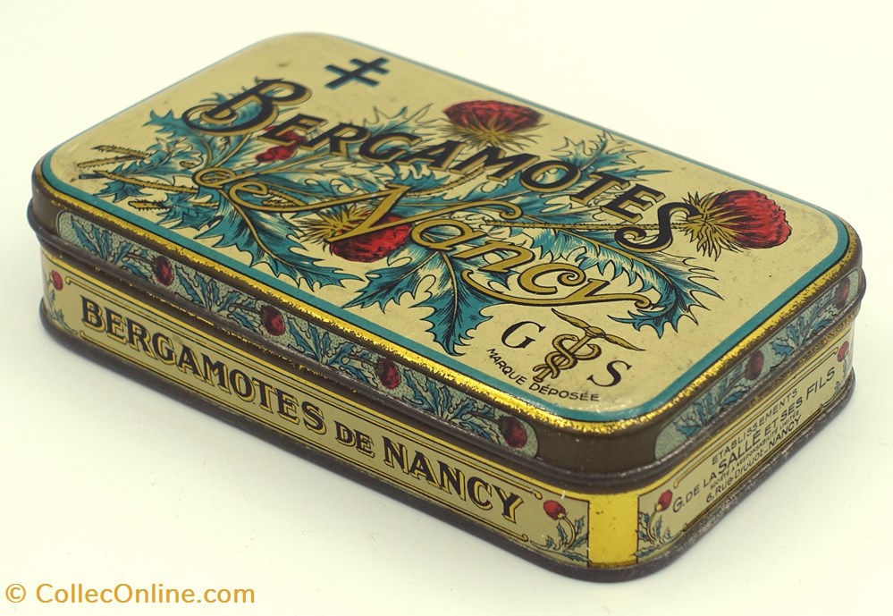 Bergamotes de Nancy objets publicitaires boites lithographiees bergamotes de nancy