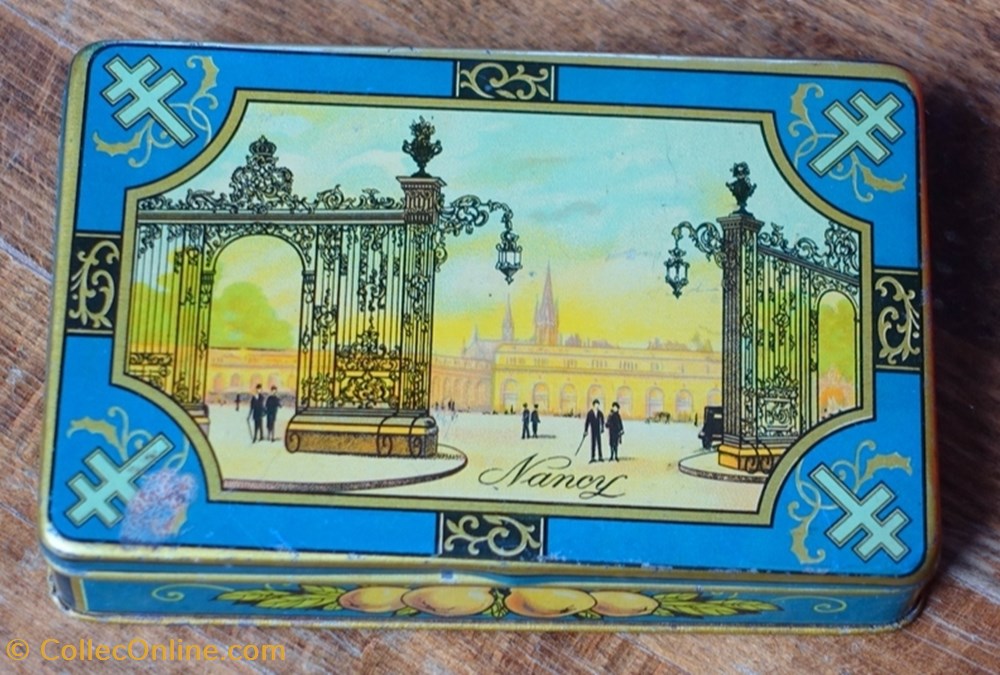 objets publicitaires boites lithographiees bergamotes de nancy